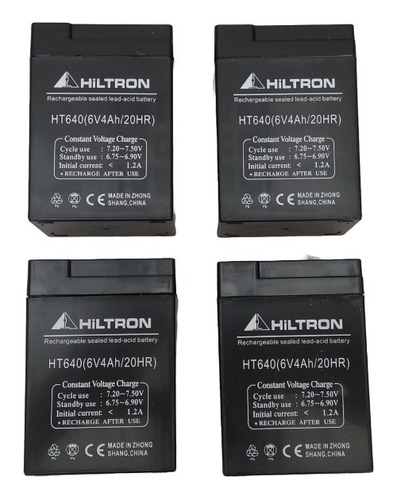 Batería Gel 6 V · 4 Ah Recarg - Hiltron Ht640 X 4 Unidades