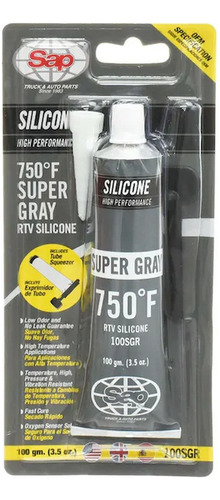 1 Pz Silicón Automotriz Gris Alta Temperatura Sap 100gm