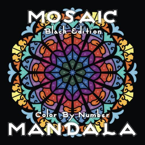 Libro: Mosaic Mandala Color By Number (black Edition): 30 Ma