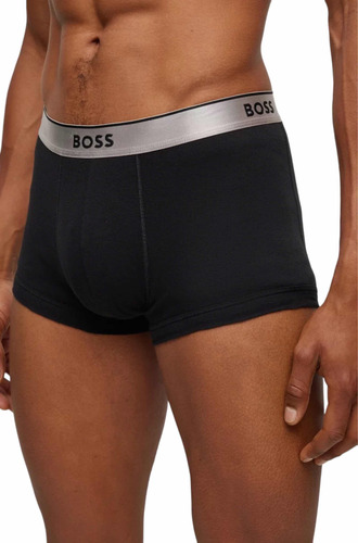 Bóxer Trunk Hugo Boss Cintura Metalizada 100% Algodón 2 Pack