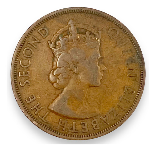 Antigua Moneda Estados Del Caribe Oriental D 2 Centavos 1955 (Usado)