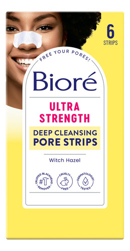 Bioré Witch Hazel Ultra Cleansing Pore Strips, 6 Nose Strip
