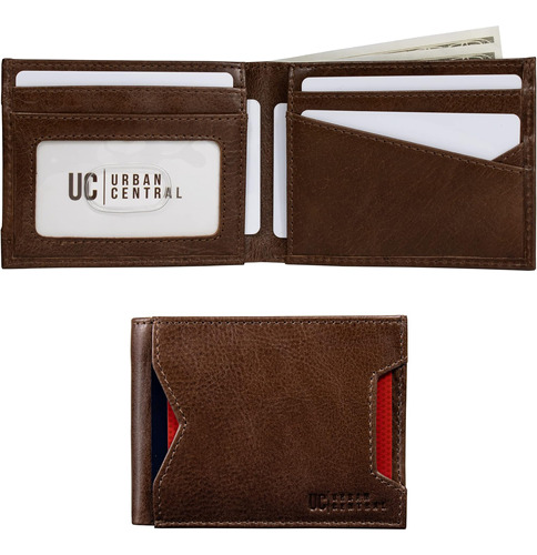 Urban Central, Billetera Plegable Delgada Para Hombre, Compa