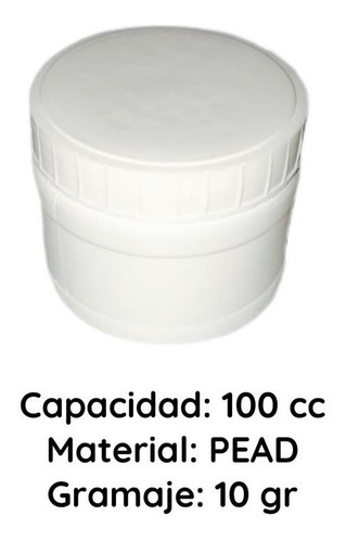 Imagen 5 de 10 de Potes Plasticos 100 Cc Pead Blanco X 160 Unid.