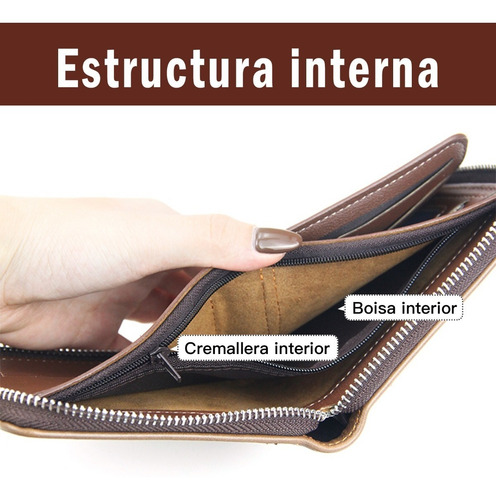 Imagen 3 de 8 de Carteras Para Caballero Billetera Hombre Tarjetero De Piel