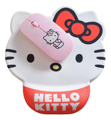 Linda Alfombrilla De Raton Hello Kitty Con Soporte Para L...