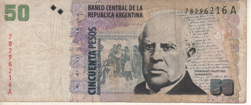 Bottero 3607 Billete De 50 Pesos Conv. 2002 Serie A - Mb-