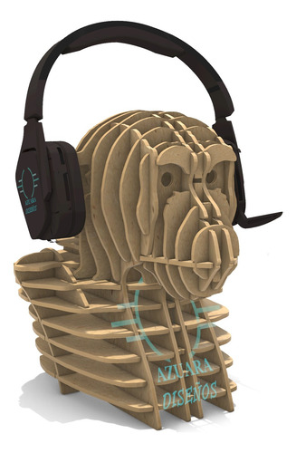 Cabeza Mono Monkey Puzzle 3d Soporte Audifonos