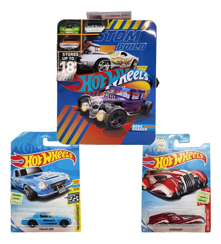 Hot Wheels X2 + Estuche Guarda Auto X18 Mattel Original 