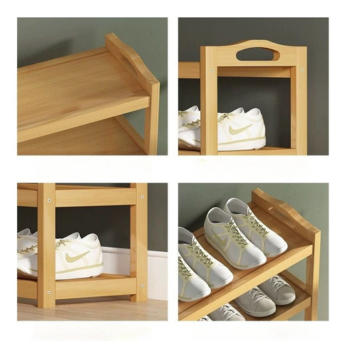 Zapatero Bambu Madera 4 Niveles Organizador Calzado Nordico