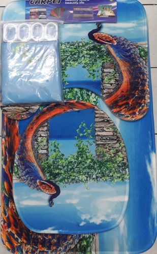Imagen 7 de 10 de Juego De Baño Set De 4 Piezas Alfombrado 3d.