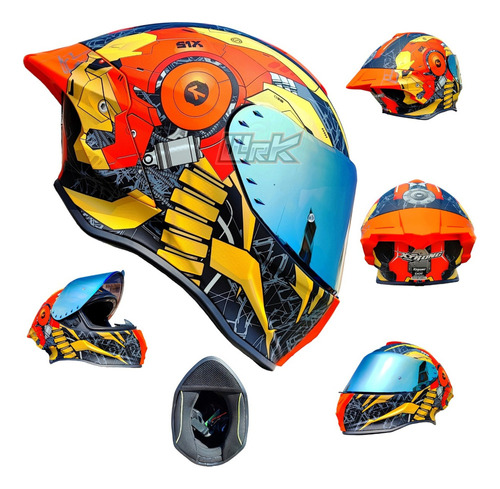 Casco Moto Iron Man Negro Rojo Mate Ece Xtrong Deportivo Rs