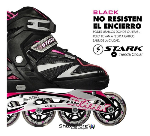 Rollers Profesionales Stark Black Abec Extensibles Aluminio