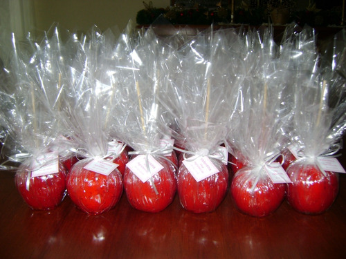 Bolsas De Celofán Con Fuelle De Plástico-Manzanas Caramelo de 25 CT Candy haciendo Supply-BA6-25