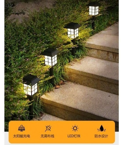 6 Lampara Solar Jardín Luz Decorativa