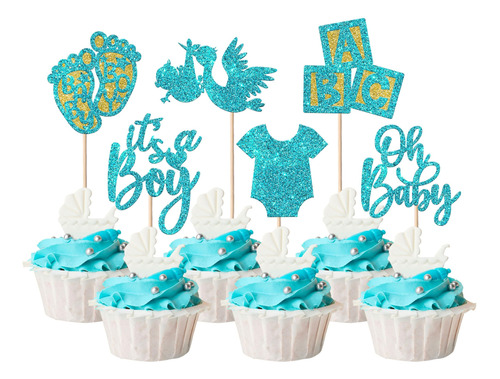 Paquete De 24 Adornos Para Cupcakes Con Purpurina «it's A Bo