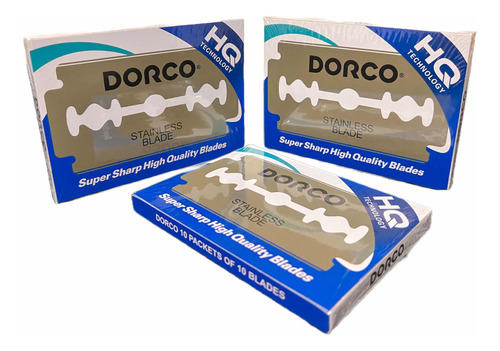 3 Cajas De Navaja Dorco Azul