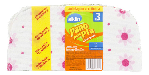 Pano para limpeza Alklin Pano flanela estampado 3 u