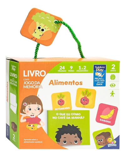 Livro Todolivro Play Memo 2anos - Alimentos Com Jogo Da Memoria