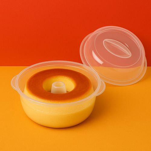 Forma De Pudim Para Micro-ondas Com Tampa Cor Transparente