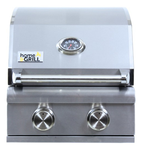 Churrasqueira a gás glp ou gn Home & Grill  HG-2BS  do 42cm  x 45cm  x 51cm  cor inox   com 2 fogões 