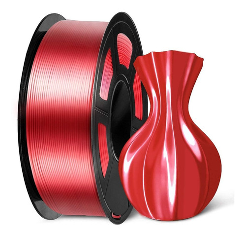 Imagem 1 de 6 de Filamento Pla + Silk Metalizado - Reprap3d - Vermelho