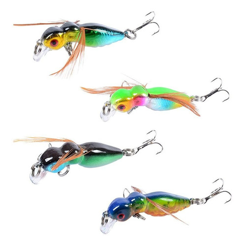 4 Pcs Hard Fishing Lure Kit Mini Crankbaits Realistic