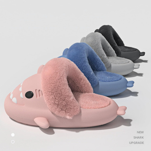 Z Pantuflas Tiburón Sharklas Invierno Sandalias Para Niño