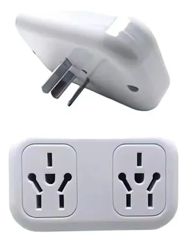 Set X3 Adaptador Enchufe Ficha Doble Multitoma Color Blanco