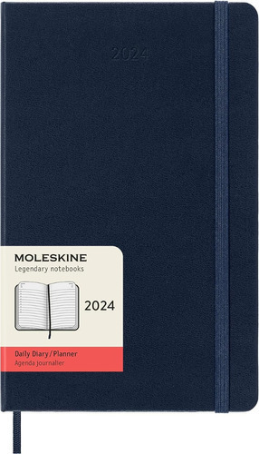 Agenda Diaria Moleskine 2024 Large T. Dura Azul 12m Color de la portada Sapphire blue