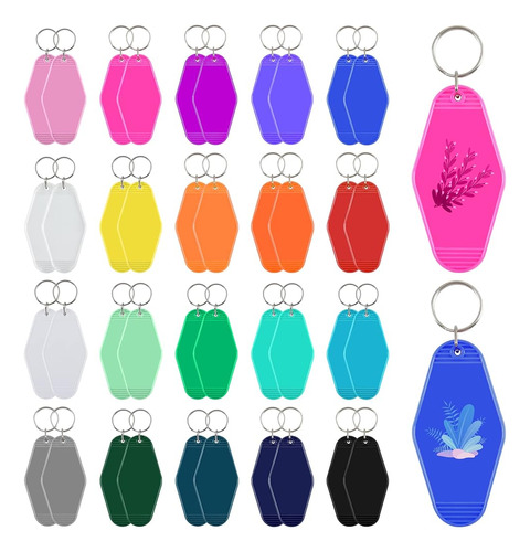 40pcs Vintage Motel Keychains 20 Colores Retro Hotel Keychai