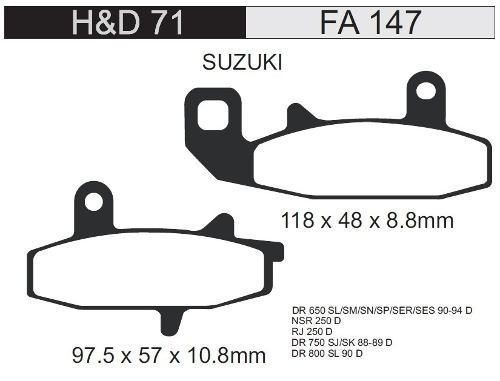 Pastilla Freno Fa 147 Adige Italia (hd71)