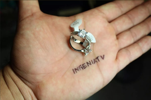 Imagen 7 de 10 de Anillo De Compromiso Plata Ley 925 Con Baño De Oro Blanco