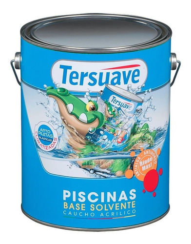 Pintura Piscinas Tersuave 20lt.azul-caucho-agua Caliente-to