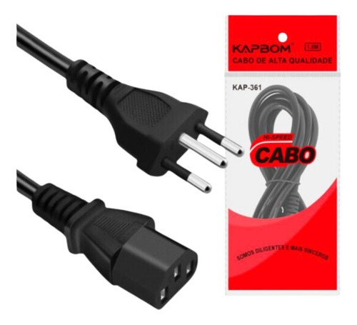 Kit 95 Cabo De Força Cpu Computador Pc Monitor 3 Pinos 1.8m