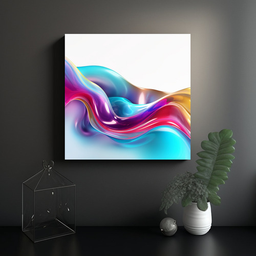 60x60cm Cuadro Dibujo Calma - Estilo Violeta Bastidor Madera