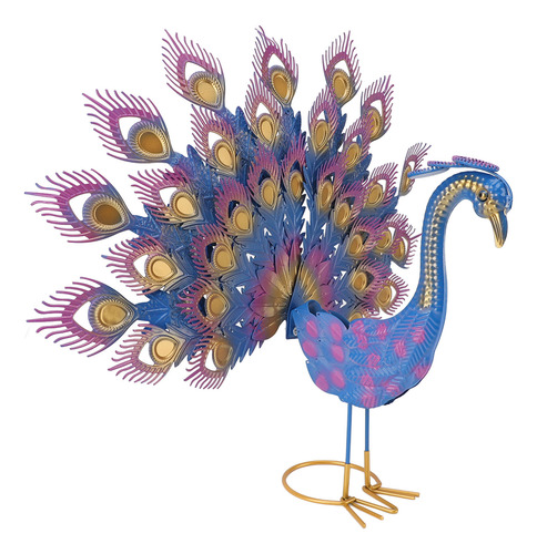 Estatua De Pavo Real De Hierro Con Forma De Cola De Pavo Rea