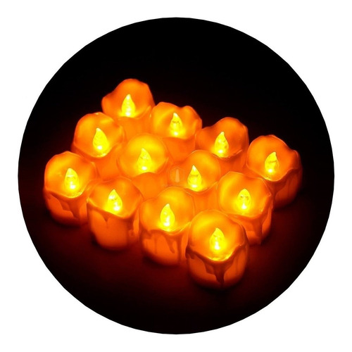 Imagen 1 de 10 de Vela Led Derretida 6 Cm Blanco Calido Pilas Navidad Fiestas