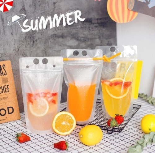 Imagen 1 de 10 de 50 Bolsa Stand Up Pouch Para Bebidas Con Cierre 500 Ml