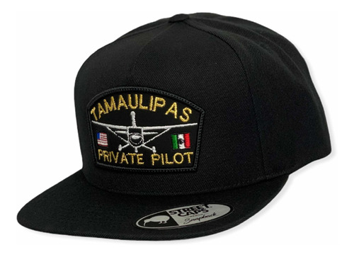 Gorra Yupoong Tamaulipas Private Pilot Snapback Negro