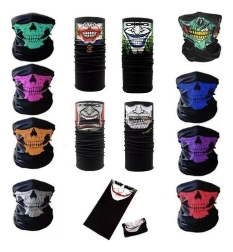 10 Bandanas Mascara Bufanda Moto Motociclista Tactico Calor Color Multicolor Diseño De La Tela Bandana Talla G