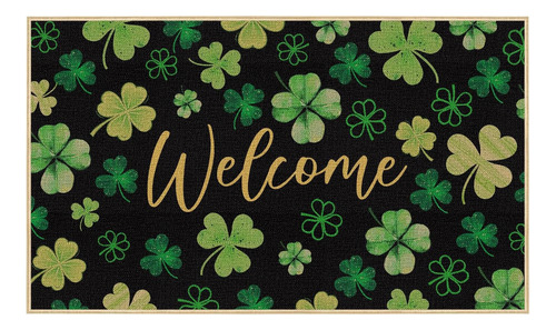 Welcome St. Patrick's Day Door Mat 17 X 29 Inch Non Sli...