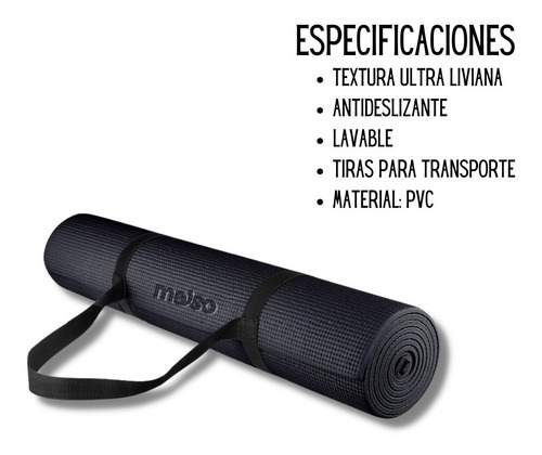 Colchoneta Enrollable Negra Ideal Para Gym Ultraliviana Fit