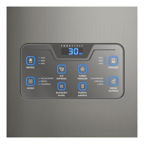 Imagem 4 de 4 de Geladeira inverter frost free Electrolux DB53 inox com freezer 454L 220V