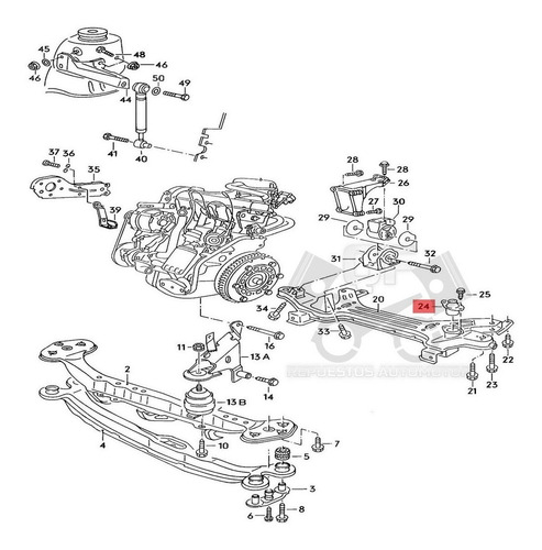 Soporte Pata Motor Trasero Izquierdo Hidraulico Vw Golf Gti