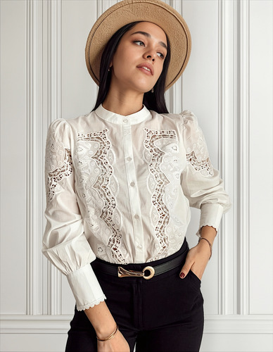 Camisa Blusa Importada Broderie Calada Hippie Chic Boho