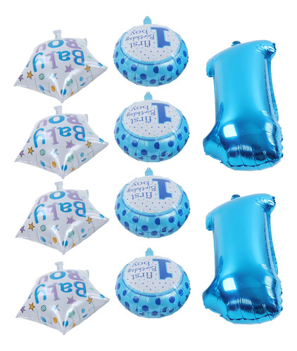 Globos Azules De Primer Cumpleaños, 10 Unidades, Tema De Col