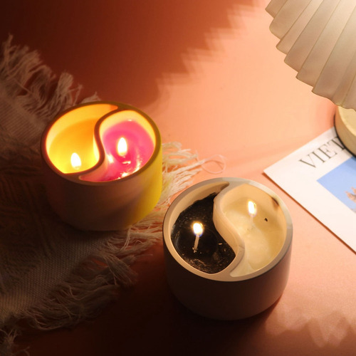 Tf Molde De Silicona Concrete Taichi Candle Cup Diy Yinyang
