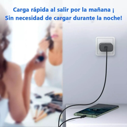 Cargador Rápido 45w Usb-c Genérico Para Dispositivos Móviles Negro