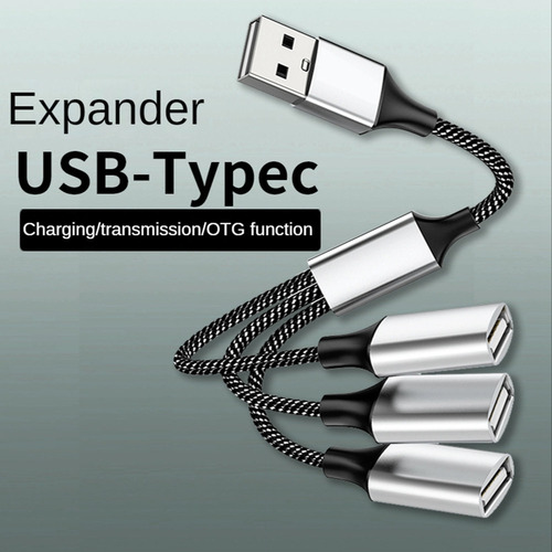 Cable Adaptador Otg De Triple Puerto Usb A Usb 2.0 Hab Dat